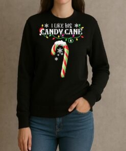 I Like His Candy Cane Funny Couples Matching Christmas sweater