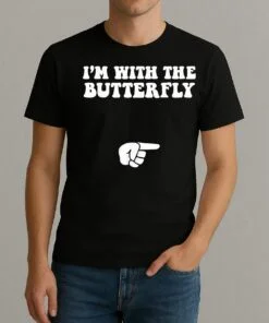 I’m With Butterfly Halloween Costume Party Matching Couples Shirt