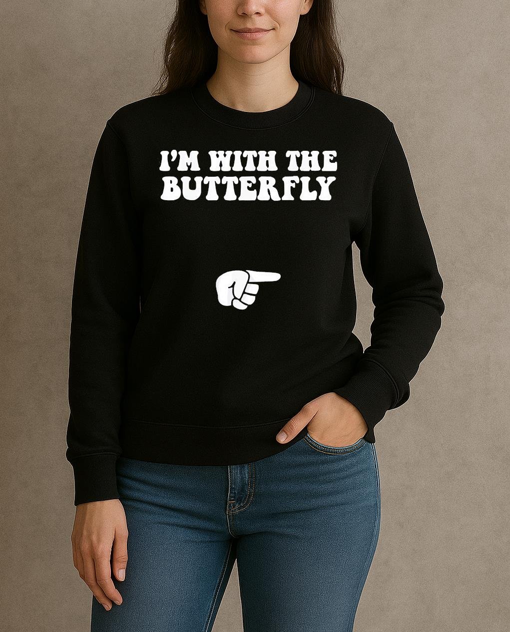 I’m With Butterfly Halloween Costume Party Matching Couples Shirt sweater