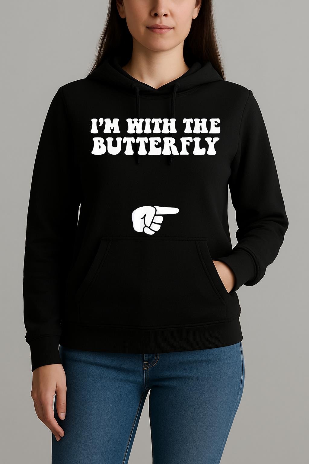 I’m With Butterfly Halloween Costume Party Matching Couples Shirt Unihoodie