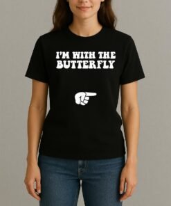 I’m With Butterfly Halloween Costume Party Matching Couples Shirt Womentee