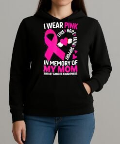 I Wear Pink In Memory Of My Mom Breast Cancer Awareness Shirt Unihoodie