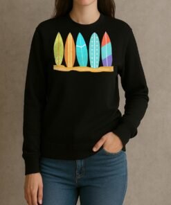 Longboard Surfboards Surf Lovers Retro Novelty sweater