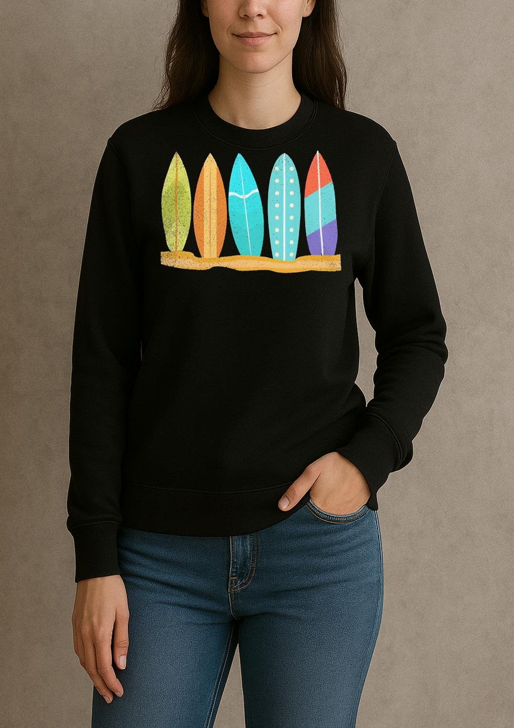 Longboard Surfboards Surf Lovers Retro Novelty sweater