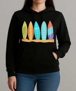 Longboard Surfboards Surf Lovers Retro Novelty Unihoodie