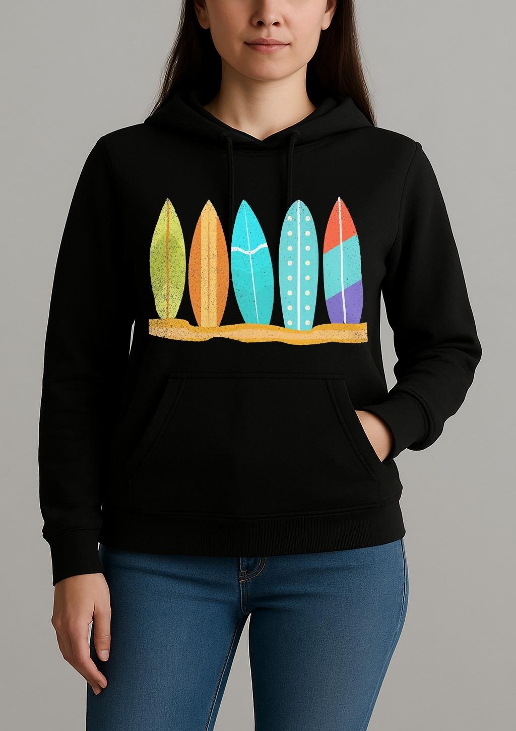 Longboard Surfboards Surf Lovers Retro Novelty Unihoodie