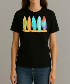 Longboard Surfboards Surf Lovers Retro Novelty Womentee