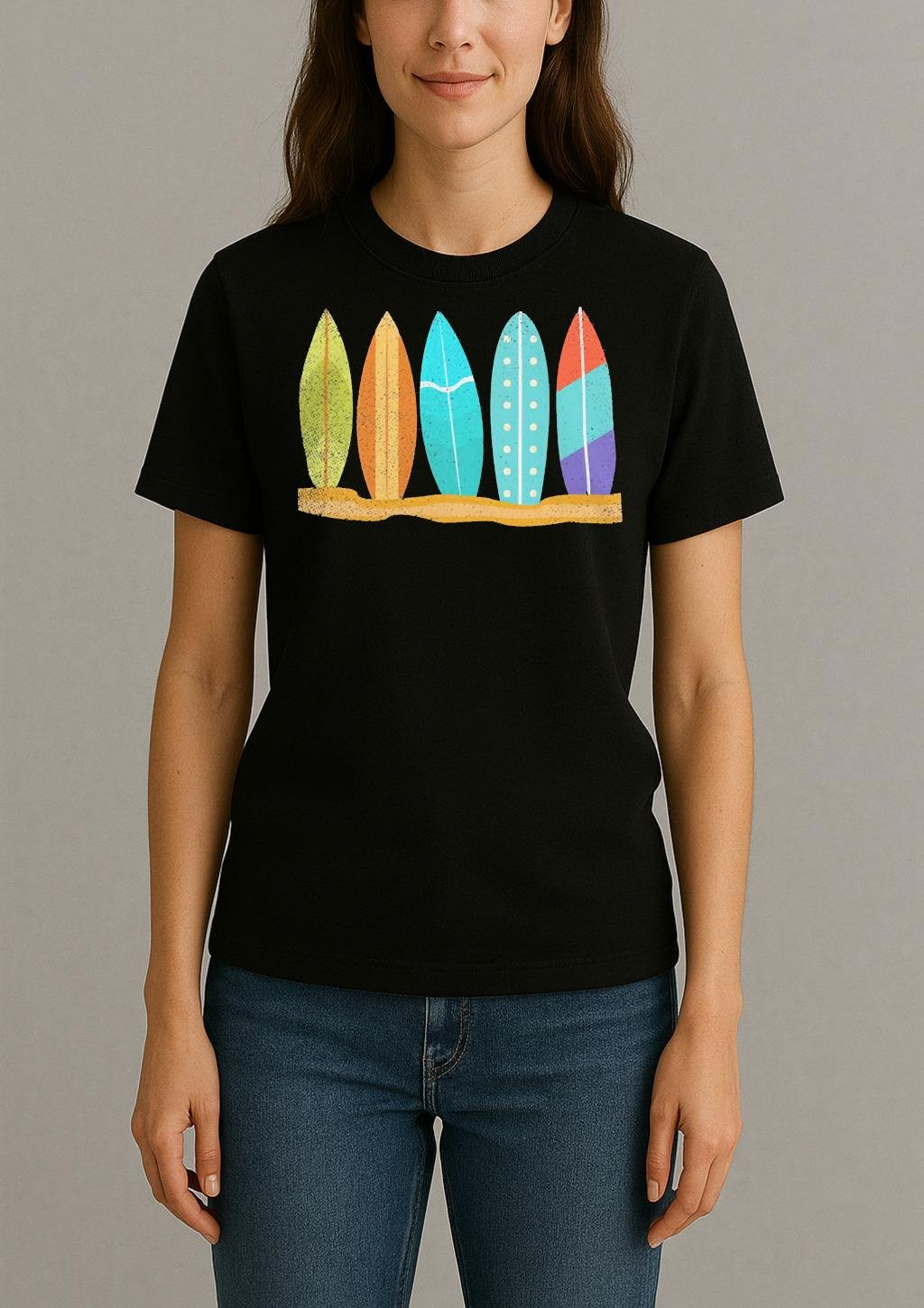 Longboard Surfboards Surf Lovers Retro Novelty Womentee