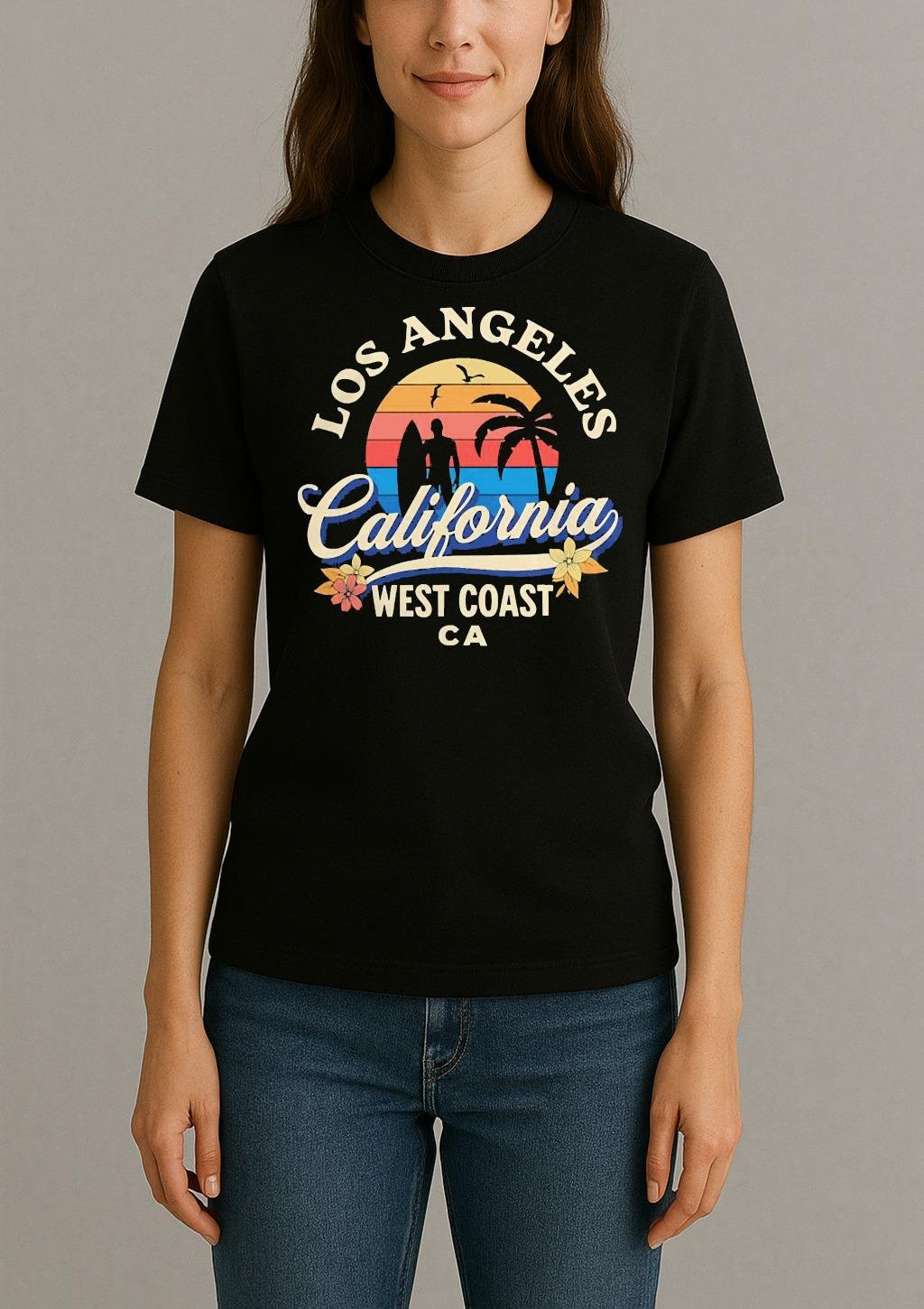 Los Angeles California Beach Surf Summer Vacation Womentee