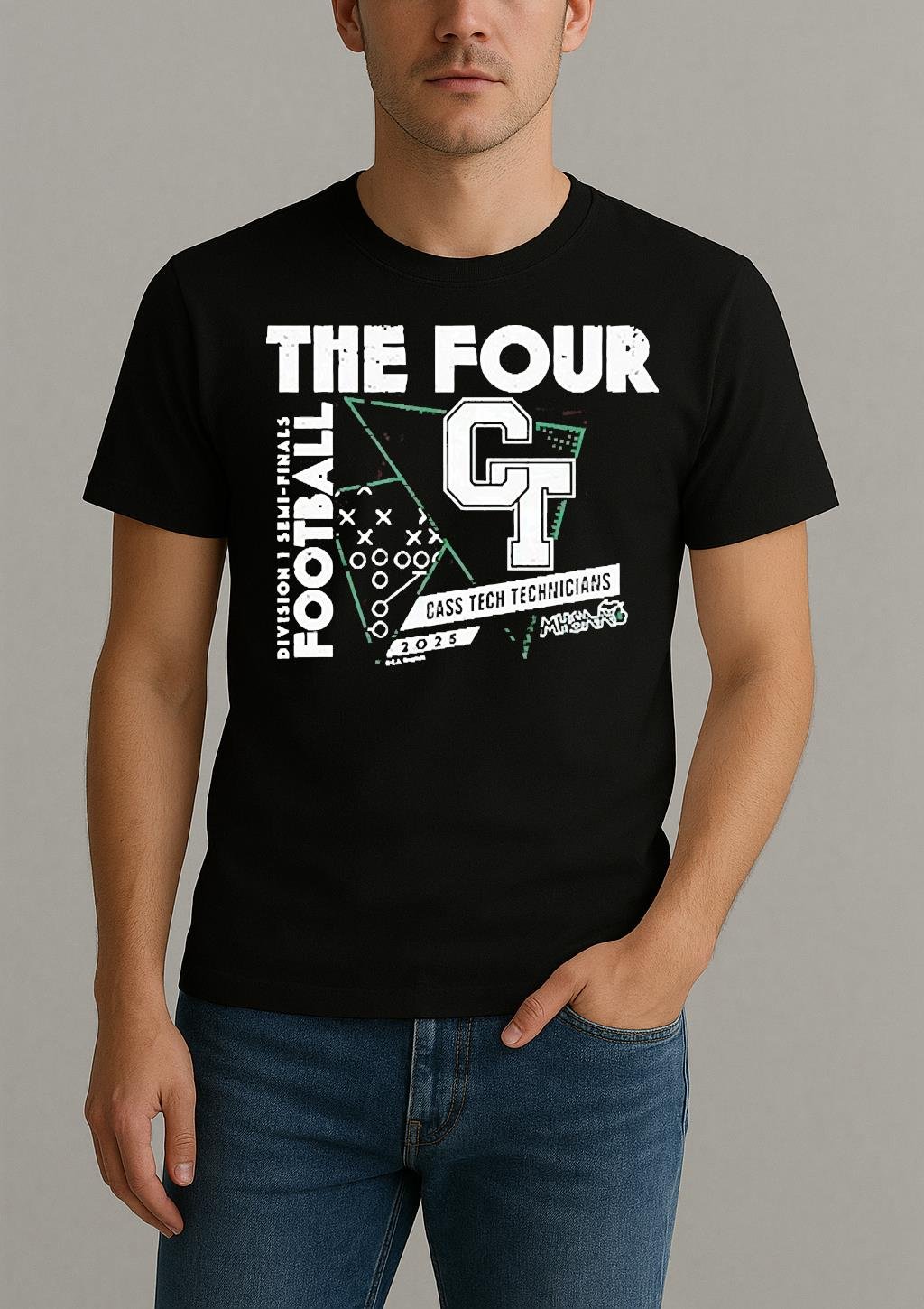 Cass Tech Technicians The Four 2025 Mhsaa Football D1 Finals Shirt by Bino Shirt – Custom Graphic T-Shirt