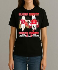 Oklahoma Sooners On Saturdays Kansas City Chiefs On Sundays Mascot Premium Womentee