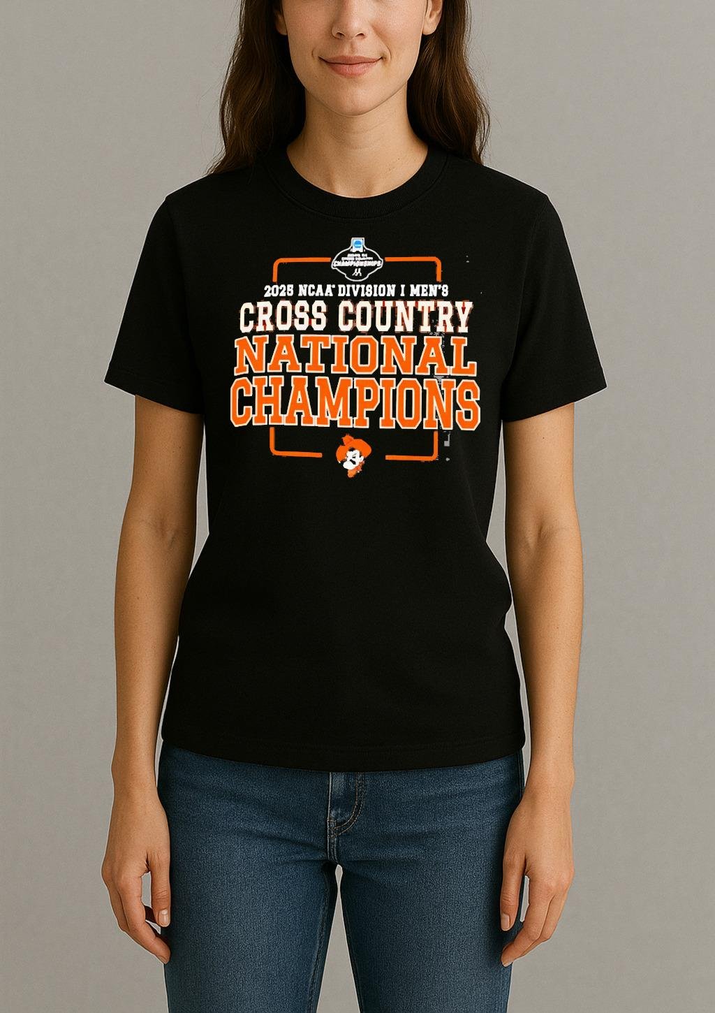 Oklahoma State Cowboys 2025 Ncaa D1 Mens Cross Country National Champions Premium Womentee
